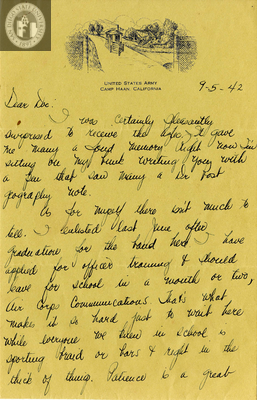 Letter from Eugene S. Bowman, 1942