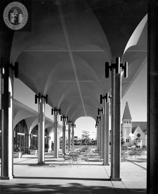 Aztec Center colonnade, 1968