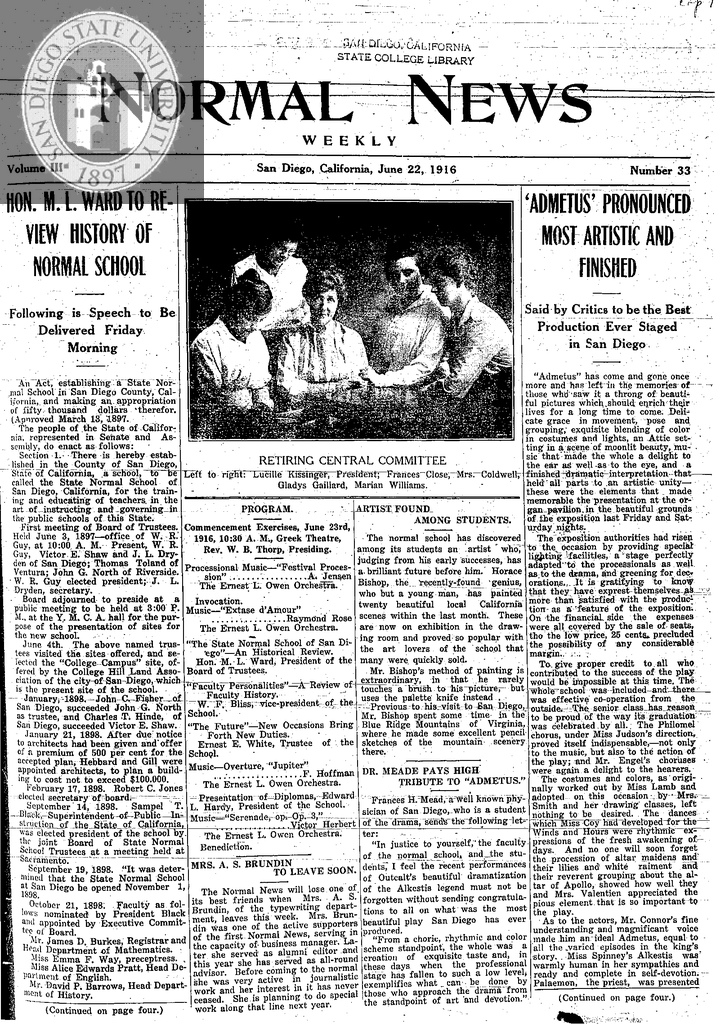 The Normal News Weekly: Thursday 06/22/1916