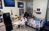 Students in a dormitory room, 1995