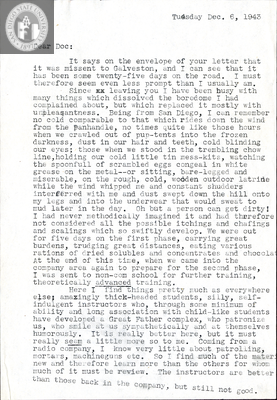 Letter from Robert G. Kelly, 1943