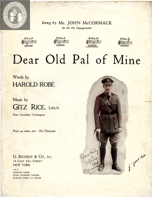 Dear old pal of mine, 1918