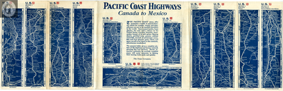 Texaco Tour Maps of Canada to Mexico 1928 Mileage