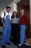 Students at a dormitory room door, 1995