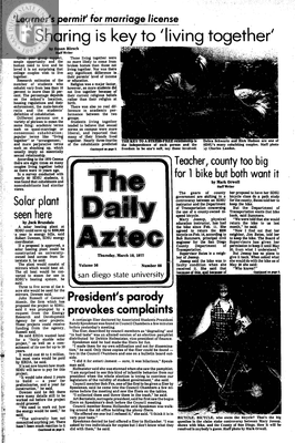 The Daily Aztec: Thursday 03/10/1977
