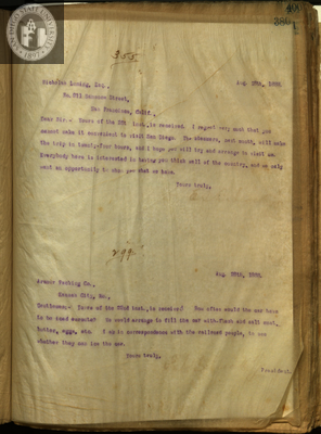 Letter from E. S. Babcock to Armour Packing Co.