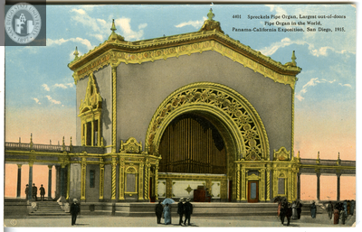 Spreckles Pipe Organ, Exposition, 1915