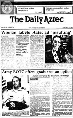 The Daily Aztec: Tuesday 02/17/1987