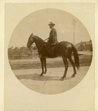 Pat Sprigg on horseback