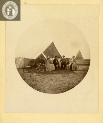 Group in a tent