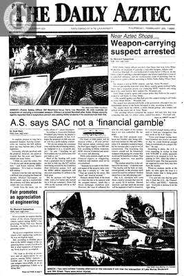 The Daily Aztec: Thursday 02/25/1988