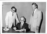 Check signing, student union, 1966