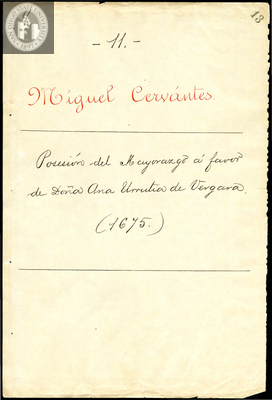 Urrutia de Vergara Papers, folder 11, volume 2, 1675