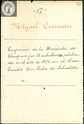 Urrutia de Vergara Papers, folder 17, volume 2, 1695