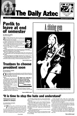 The Daily Aztec: Monday 11/20/1995