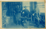 Ed Johnson, Fred Anderson, and Bob Hamilton at Blacksmith Shop