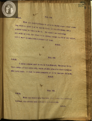 Letters from E. S. Babcock to C.W.M.