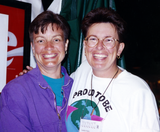Leslie Horn and friend at San Diego Pride, 1995