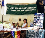 The Gay and Lesbian Sierrans booth at San Diego Pride, 1995
