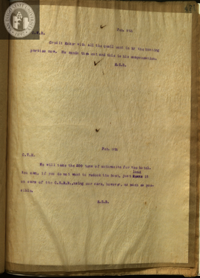 Letter from E. S. Babcock to C.W.R.