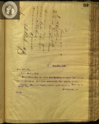 Letter from E. S. Babcock to F. H. Colton