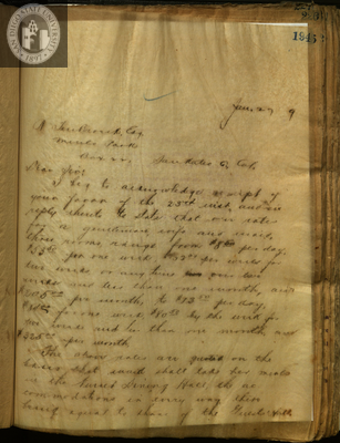 Letter from E. S. Babcock to R. B. Wilkins, Esq.
