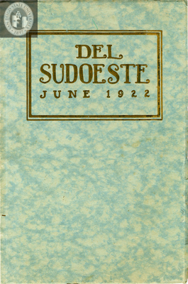 Del Sudoeste yearbook, 1922