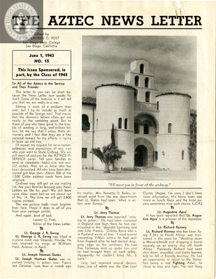 The Aztec News Letter, Number 15, June 1, 1943