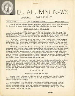 The Aztec Alumni News Special Supplement, Volume 6, Number 9, May 15, 1948