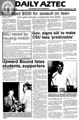 Daily Aztec: Tuesday 09/27/1983